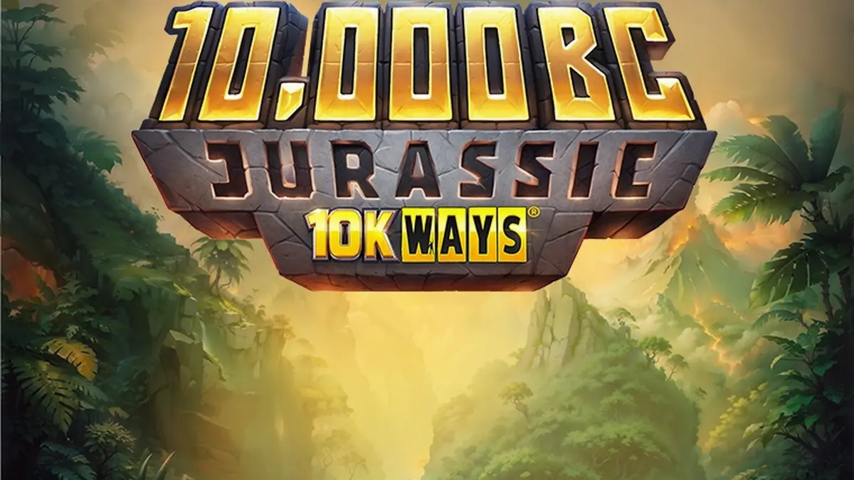 Pemandangan prasejarah dengan dinosaurus dalam slot 10,000 BC Jurassic 10K Ways