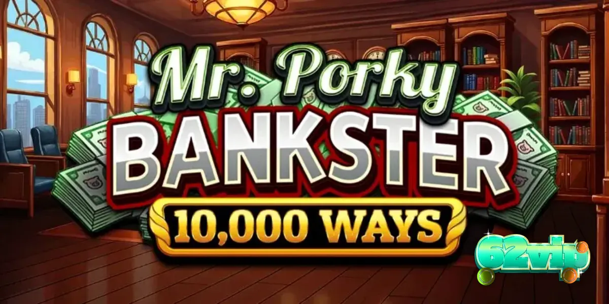Mr. Porky Bankster 10,000 Ways slot game interface showing the luxurious office theme